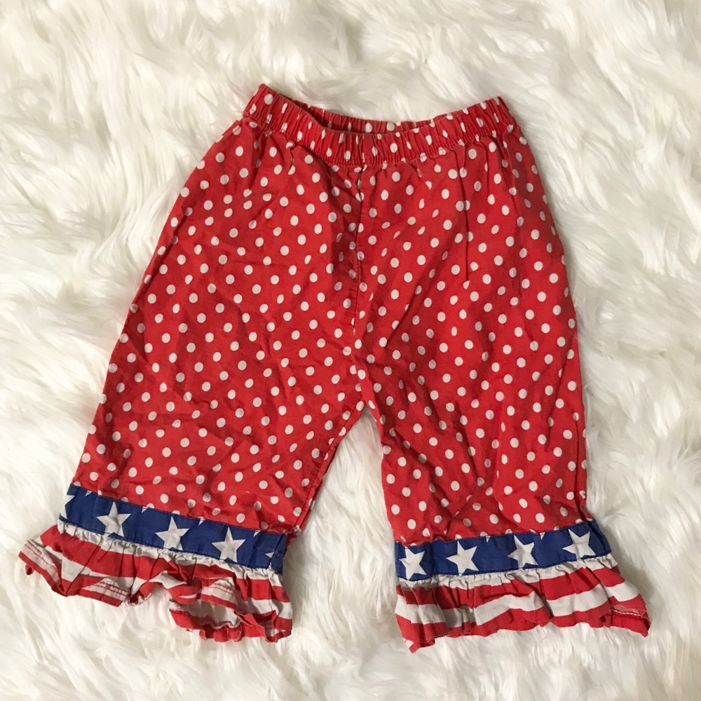 Jelly the Pug American Flag Ruffle Pants sz 4